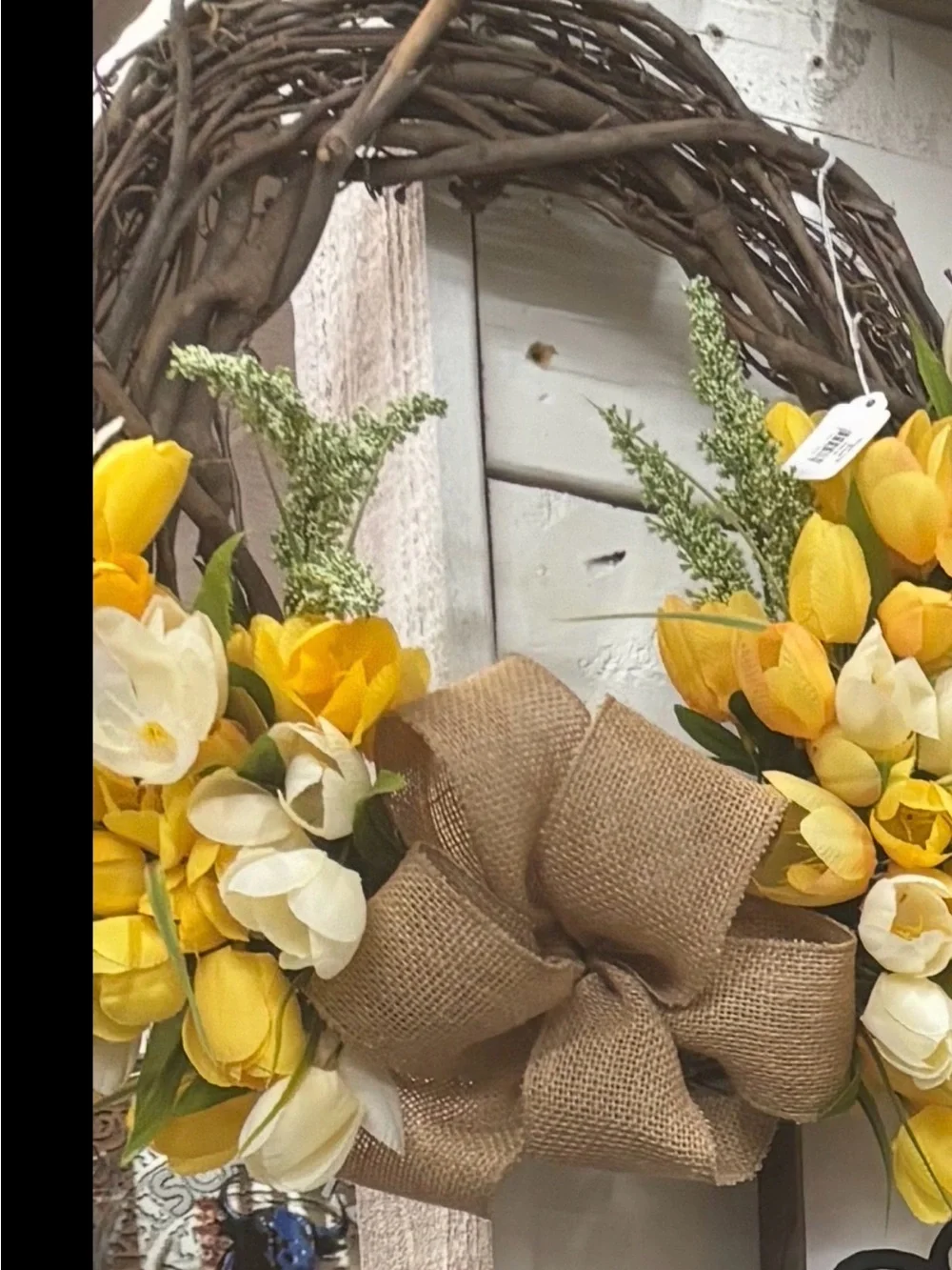 Hand Crafted Summer Yellow Wreath Burlap Lemon Bow Pretty Lil Tulips Final Sale